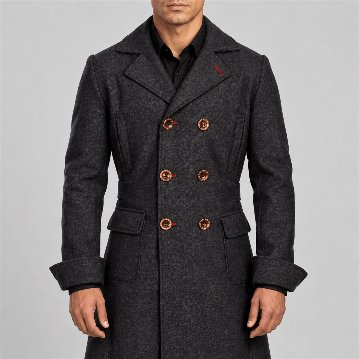 Men's Sherlock Holmes Charcoal Halloween Long Coat