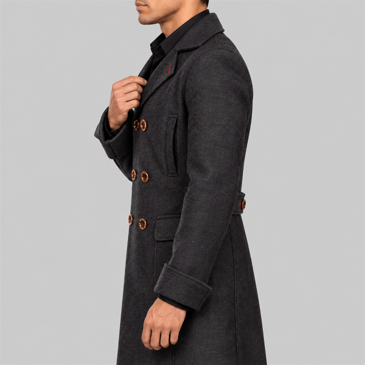 Men's Sherlock Holmes Charcoal Halloween Long Coat