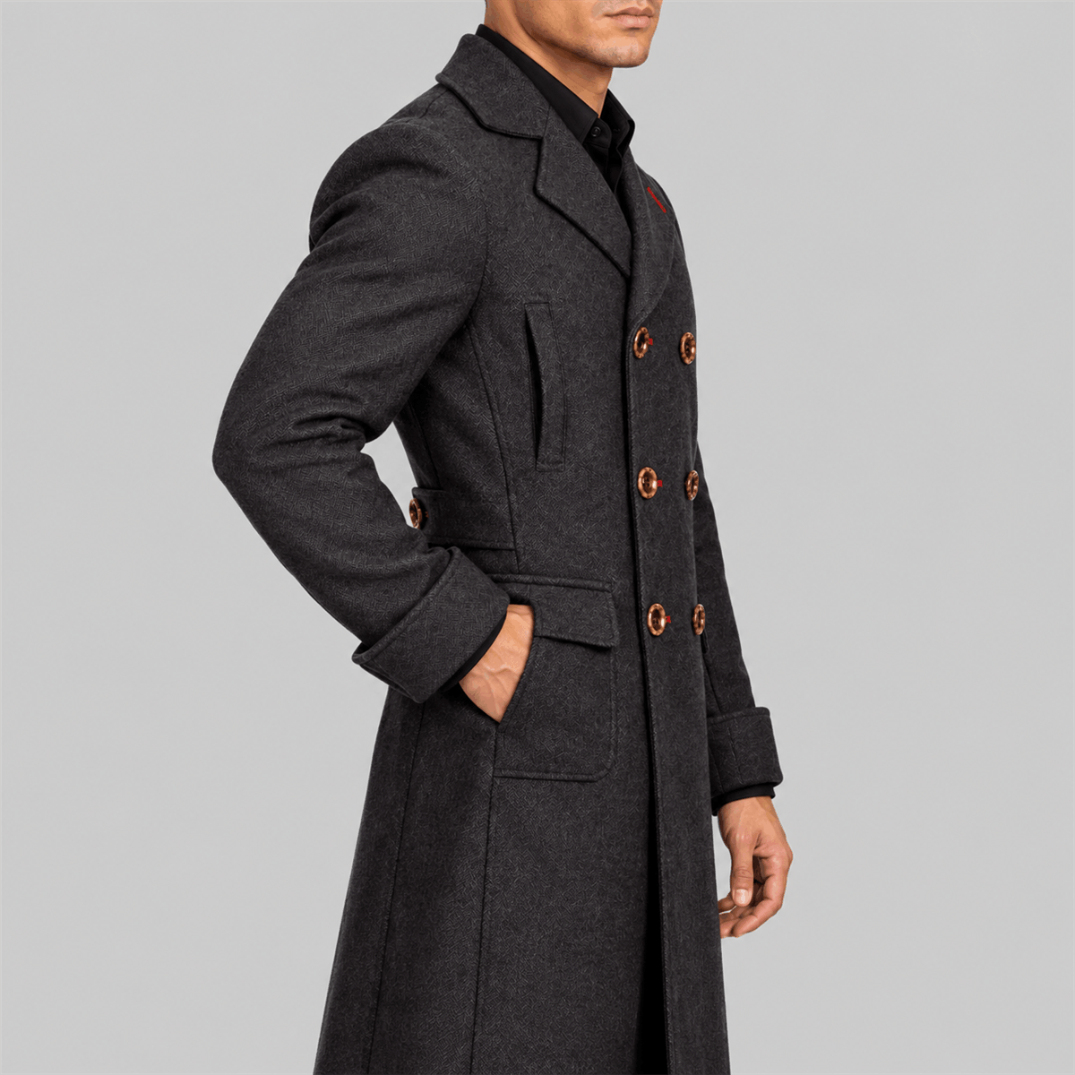 Men's Sherlock Holmes Charcoal Halloween Long Coat