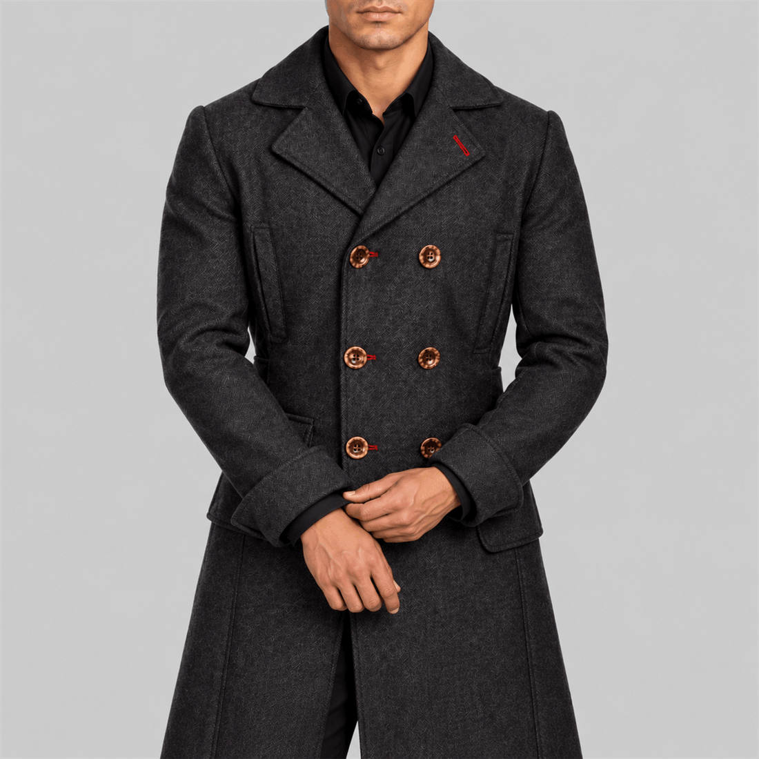 Men's Sherlock Holmes Charcoal Halloween Long Coat