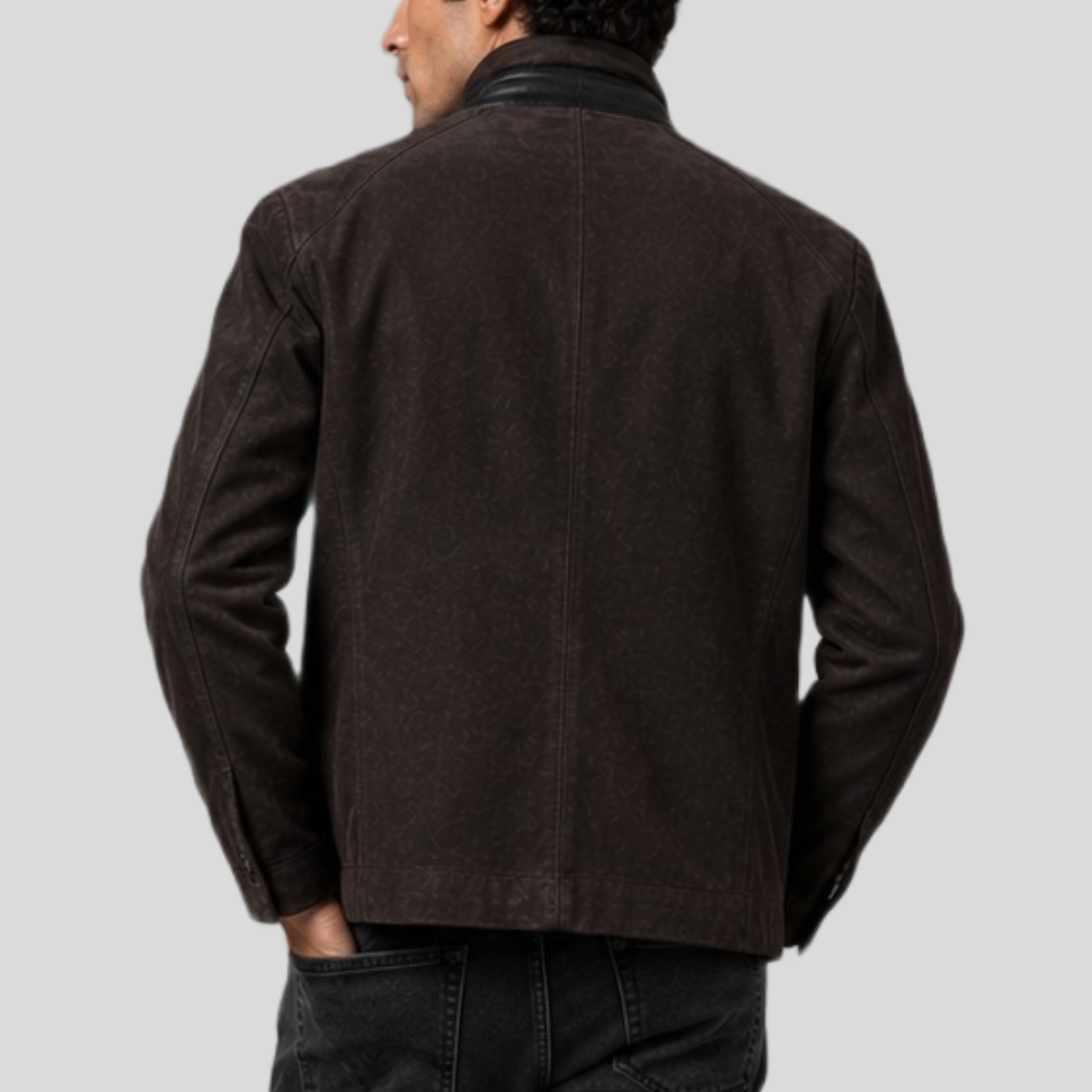 Men's Double-Layered Waxed Sheepskin Suede Blazer