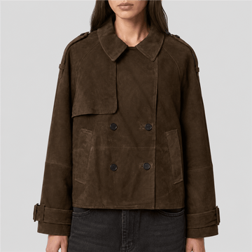 Women’s Reya Cropped Suede Trench Jacket