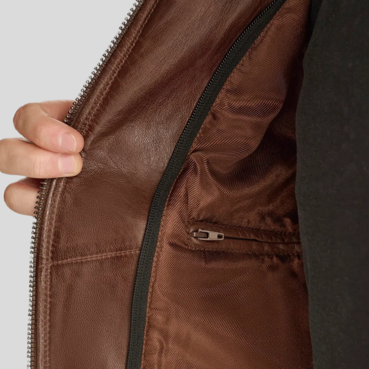 Men's Jett Leather Jacket with Removable Hood