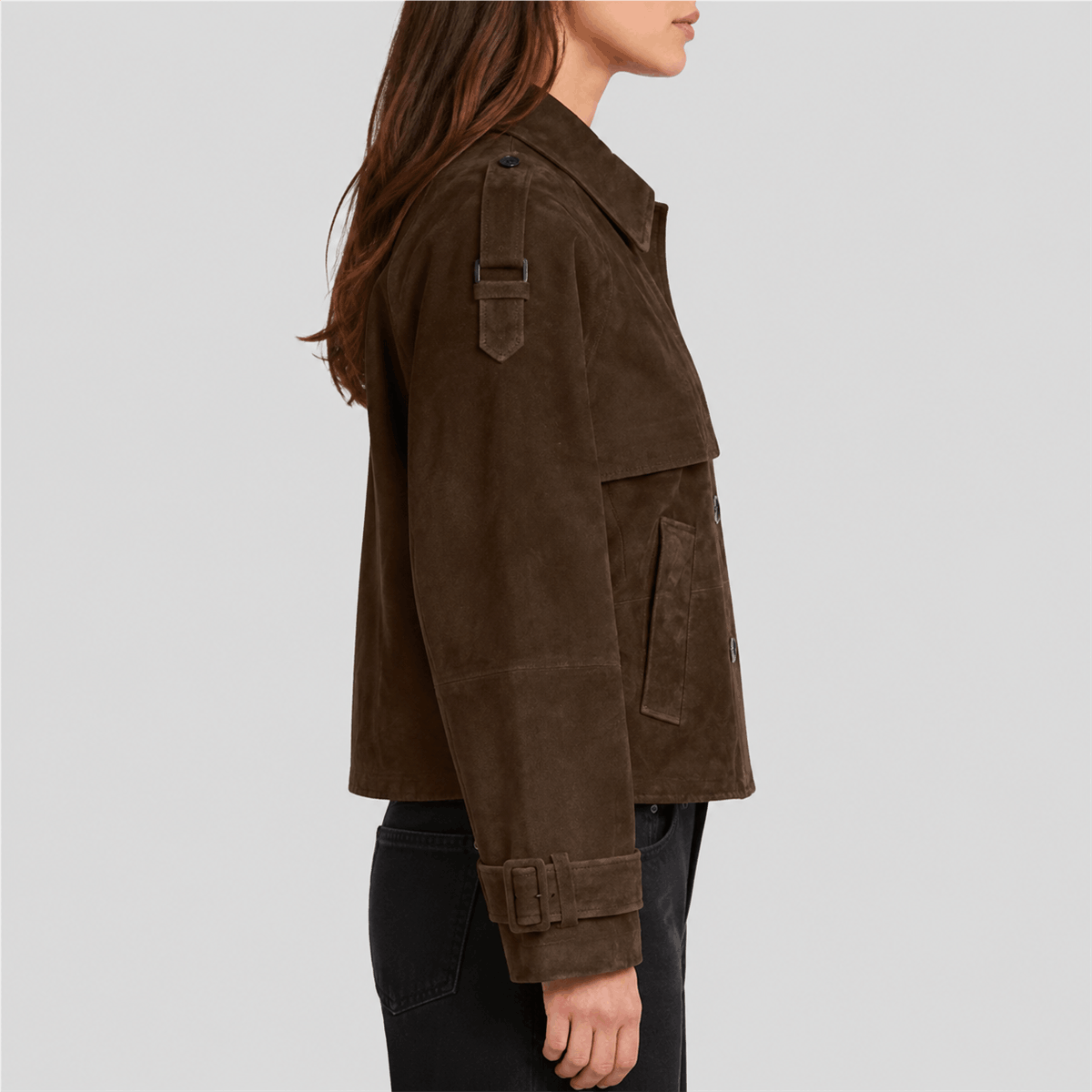 Women’s Reya Cropped Suede Trench Jacket
