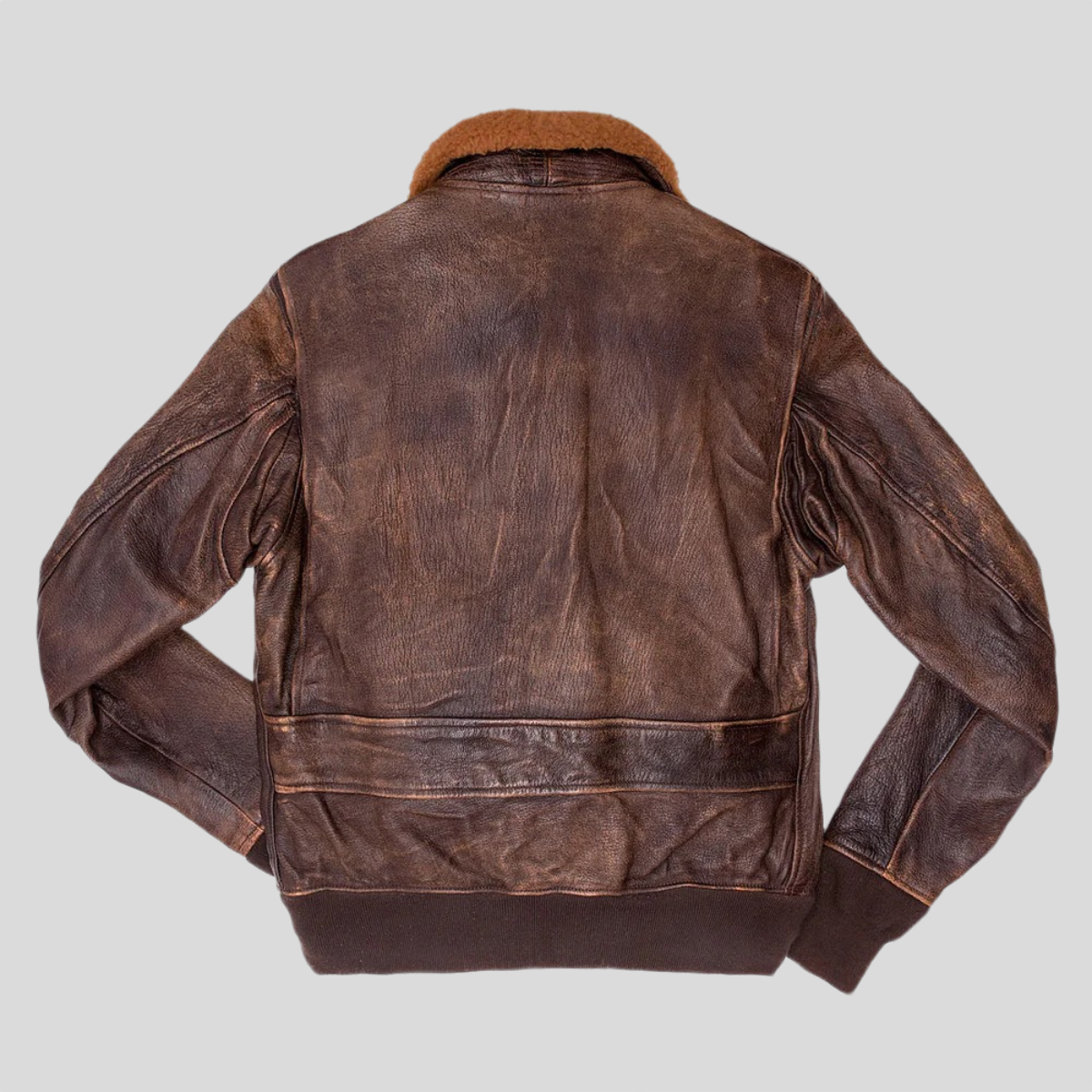 Men's Avenger Distressed Sheepskin Leather Flight Bomber Jacket
