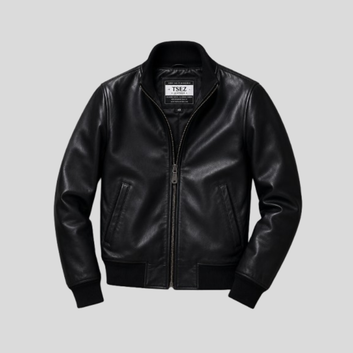 Men's WWII Tanker sheepskin Leather Military Jacket
