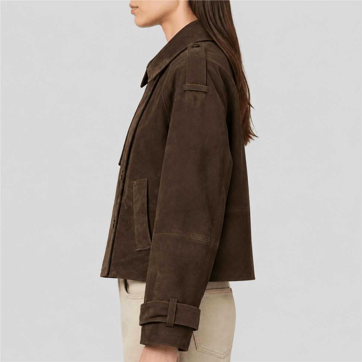Women’s Reya Cropped Suede Trench Jacket