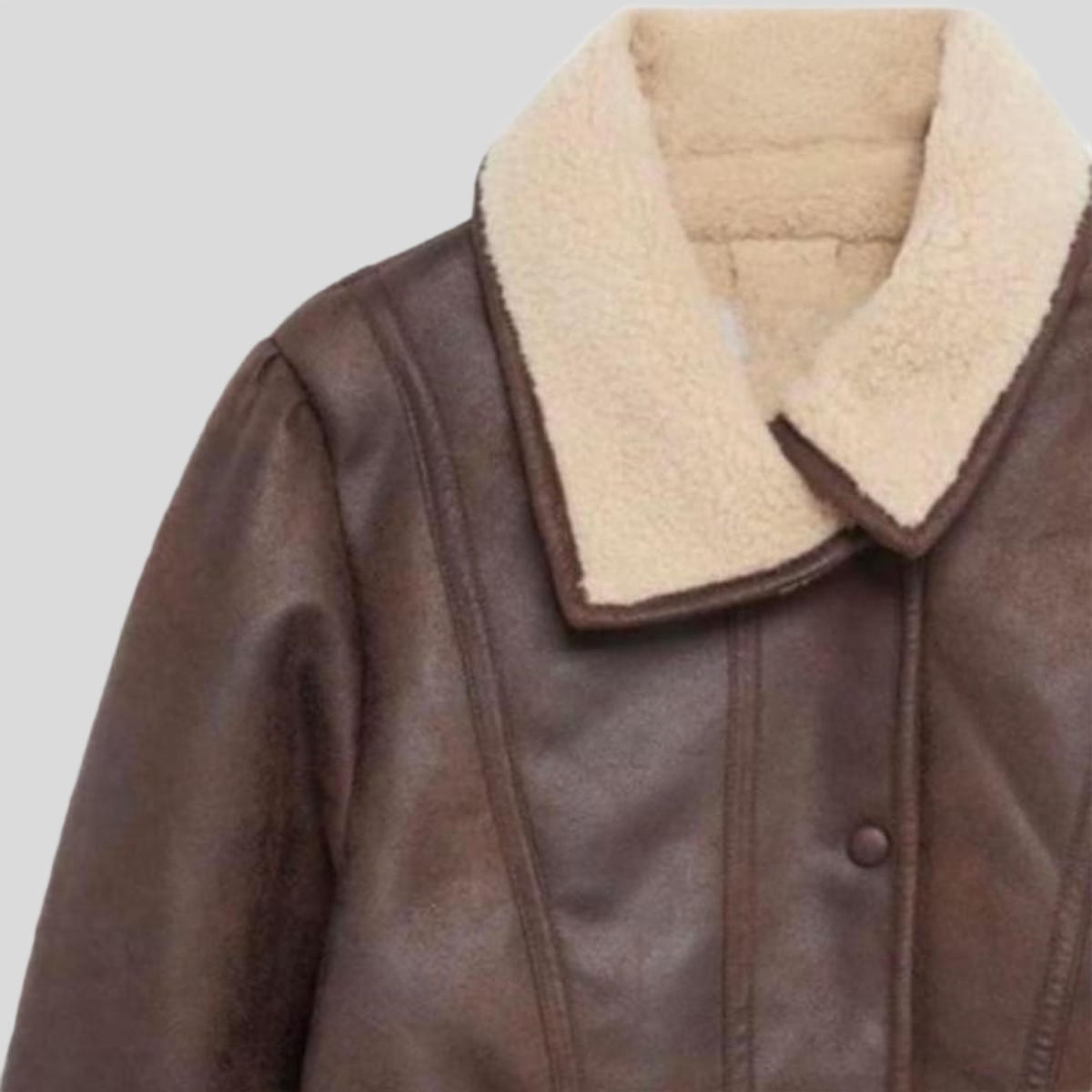 Women's Retro Brown Shearling Leather Flight Jacket