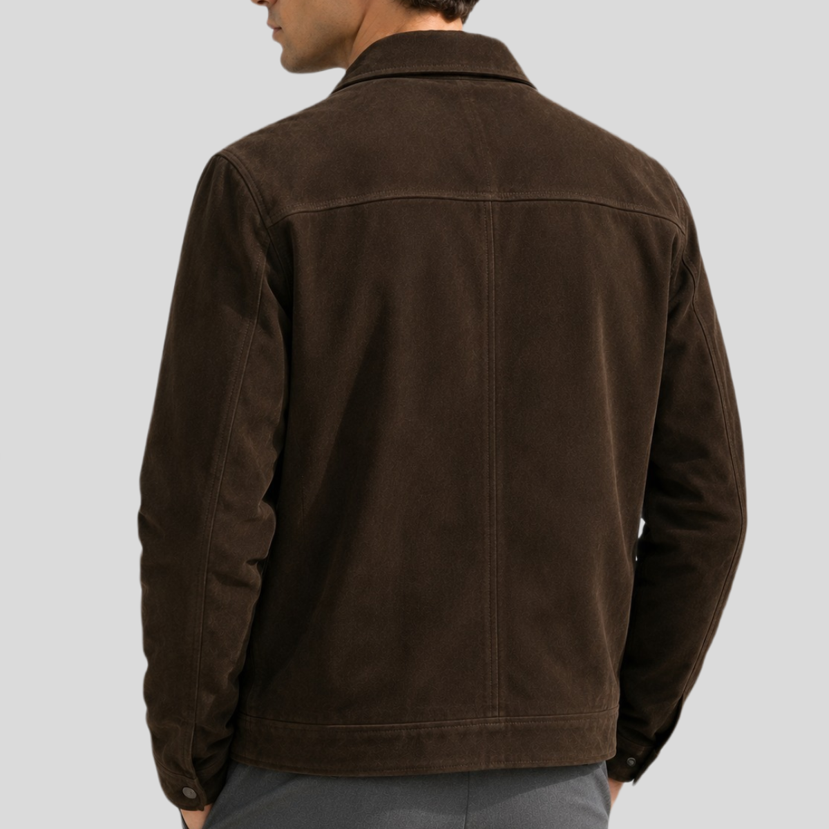 Men's Classic Cowhide Suede Zip Jacket