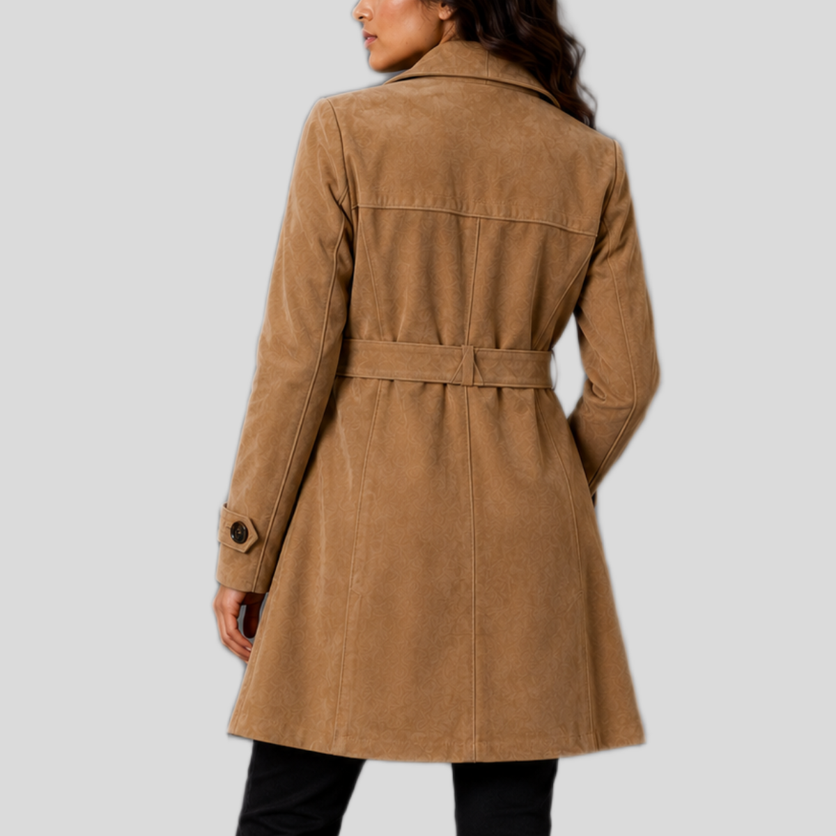 Women's Classic Sheepskin Leather Trench Coat
