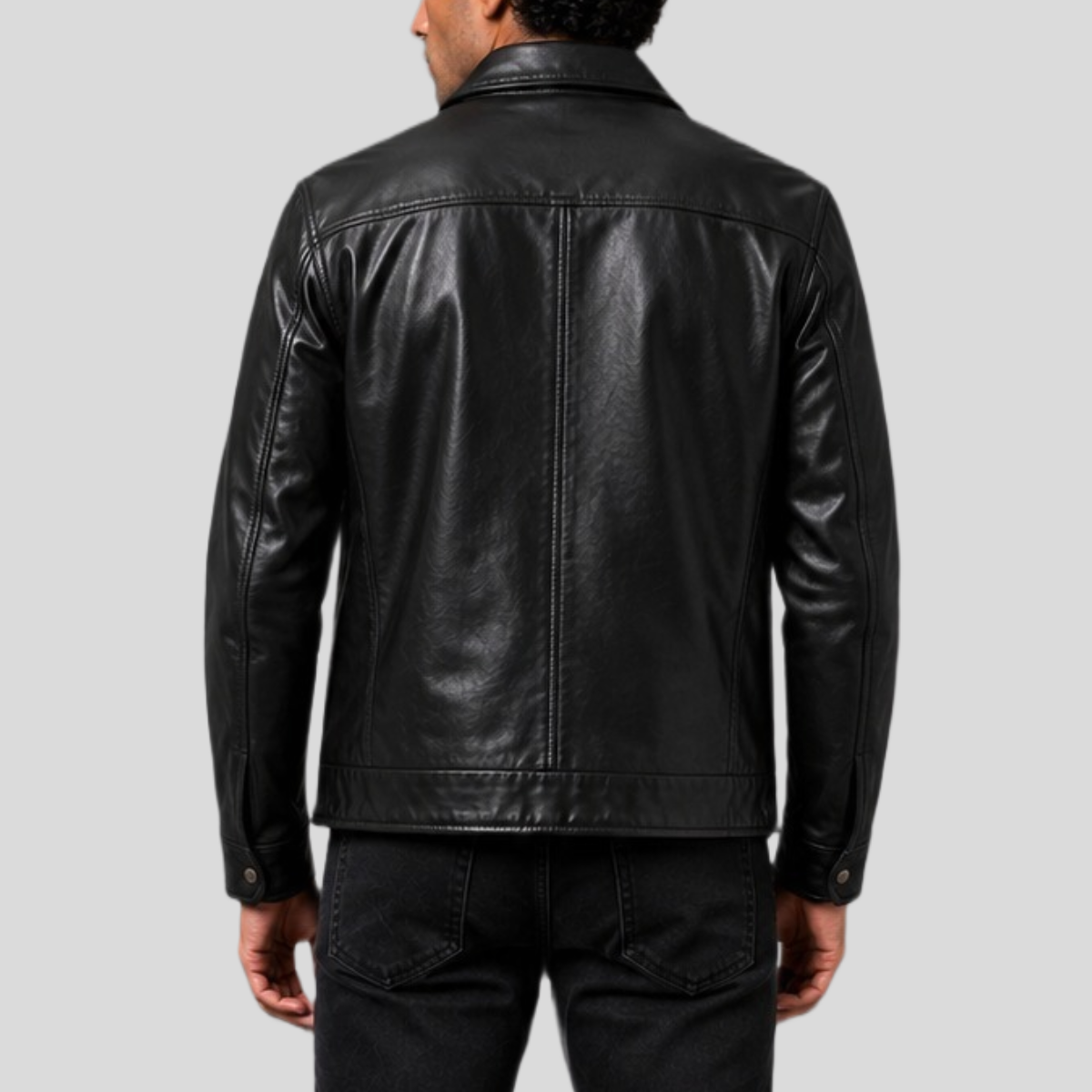 Men's Vintage Sheepskin Leather Motorcycle Jacket