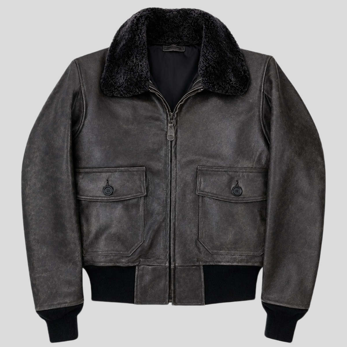 Men's Shadow sheepskin Leather Aviator Bomber Jacket