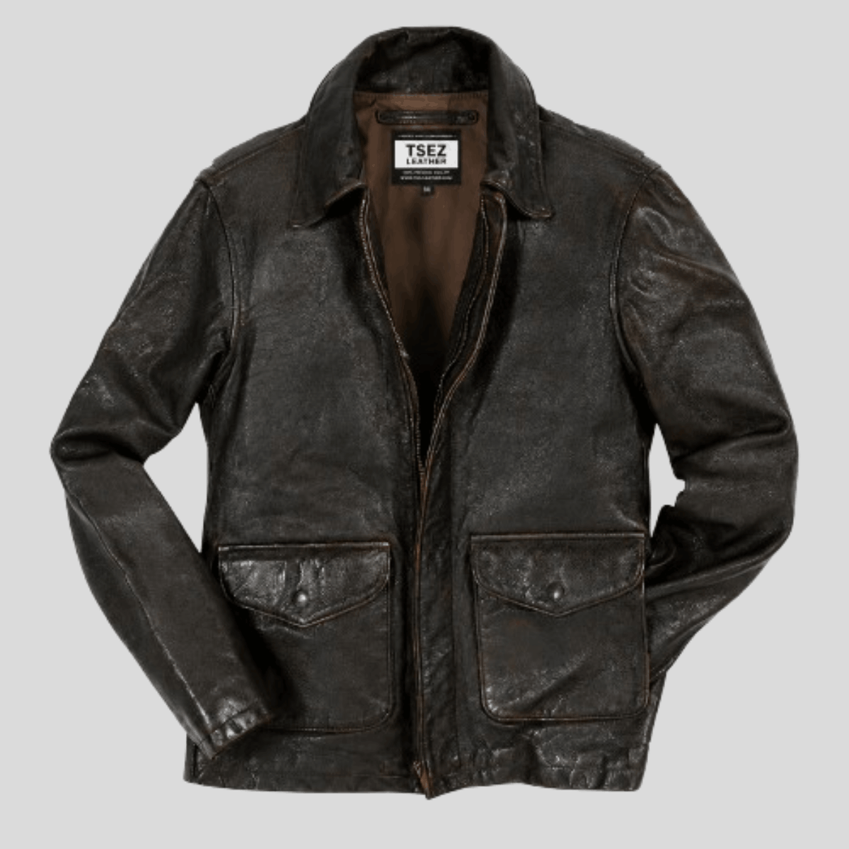 Men's Vintage Roughneck Sheepskin Leather Oil Driller Jacket