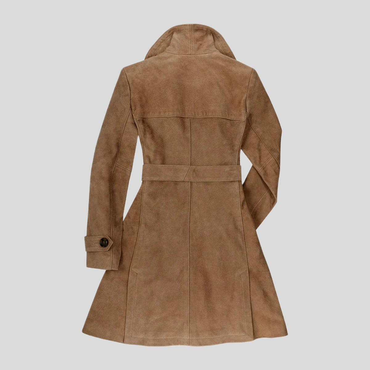 Women's Classic Sheepskin Leather Trench Coat