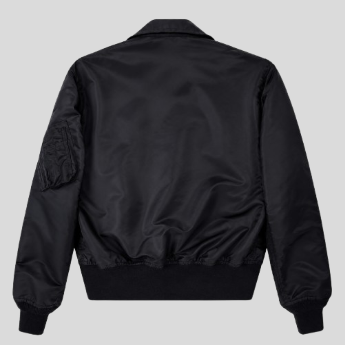 Men's Black Stealth CWU-36 Nylon Flight Bomber Jacket