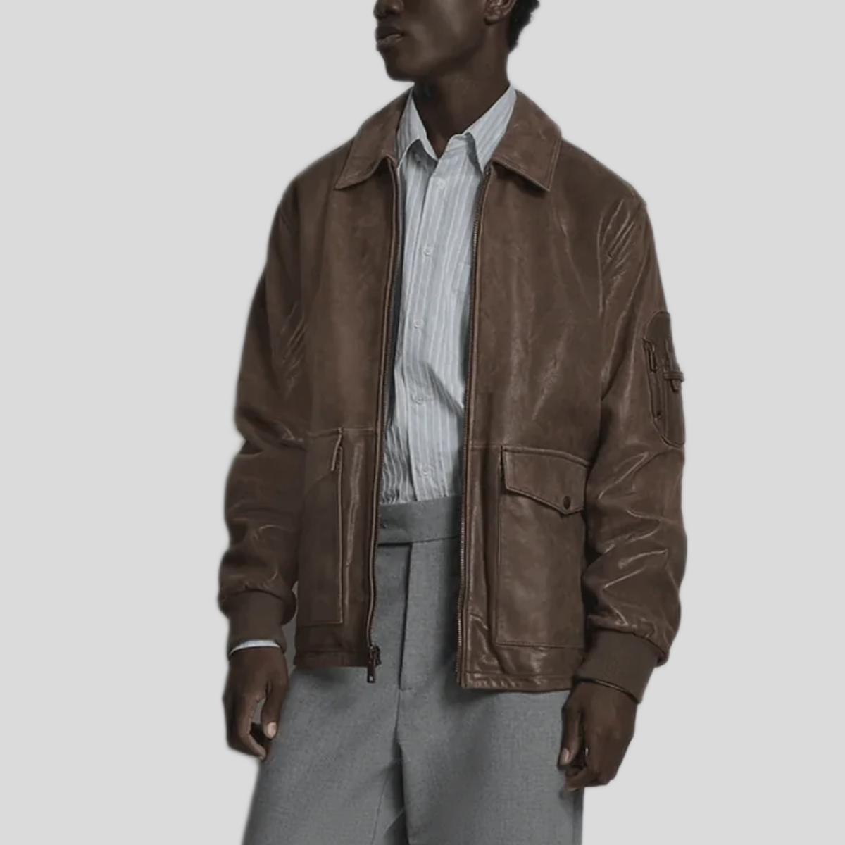 Men's Damian Vintage Leather Bomber Jacket