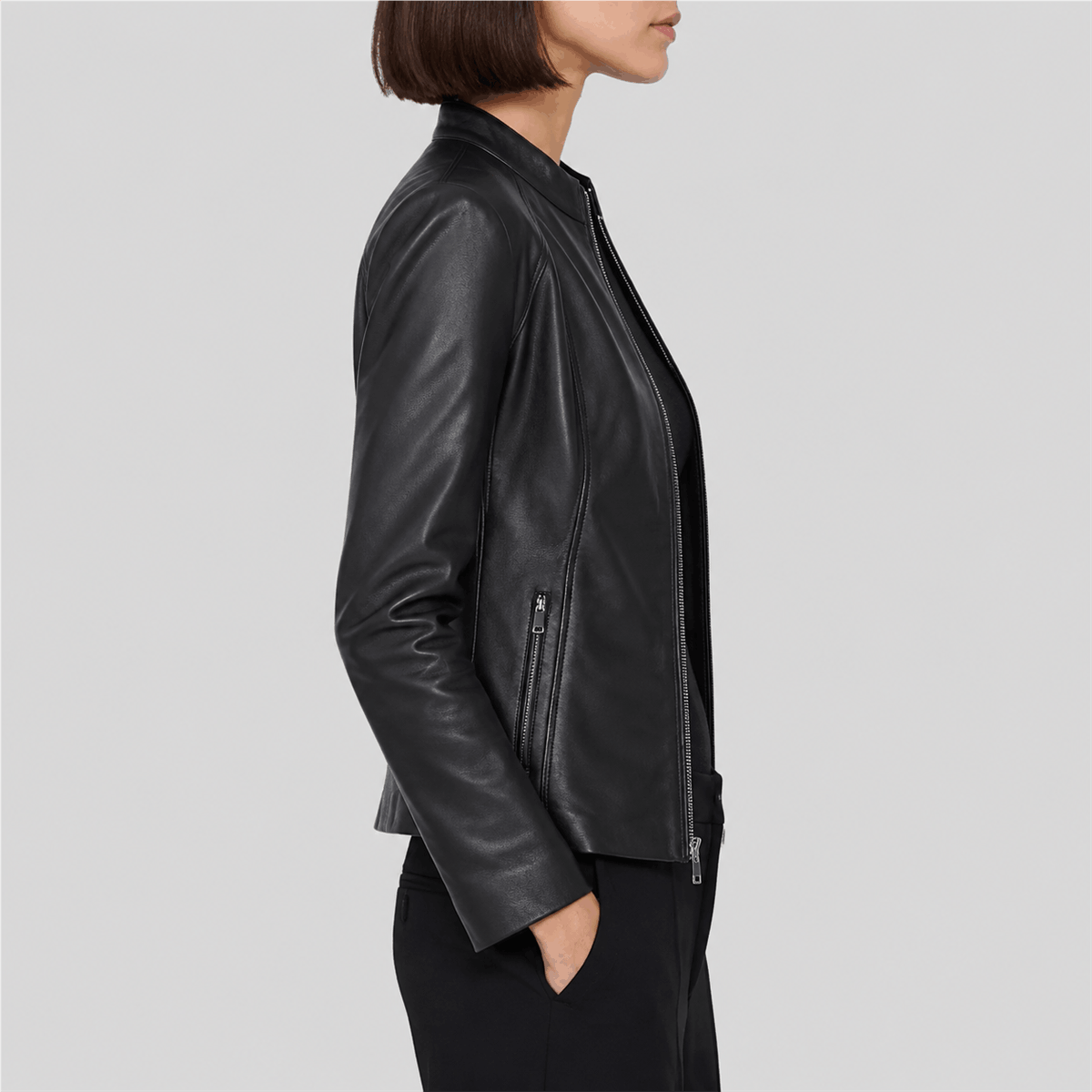 Women’s Genuine Leather Scuba Jacket