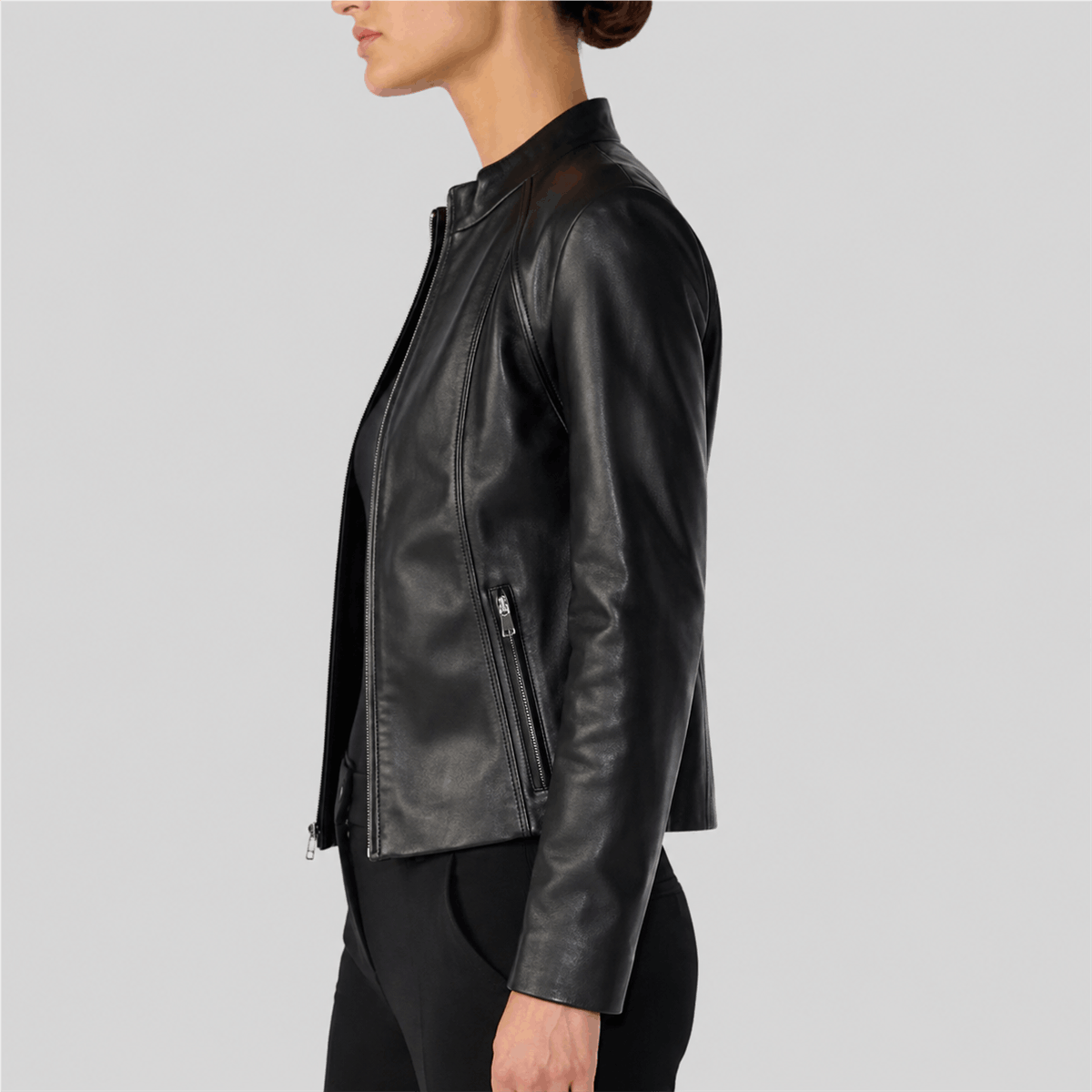 Women’s Genuine Leather Scuba Jacket