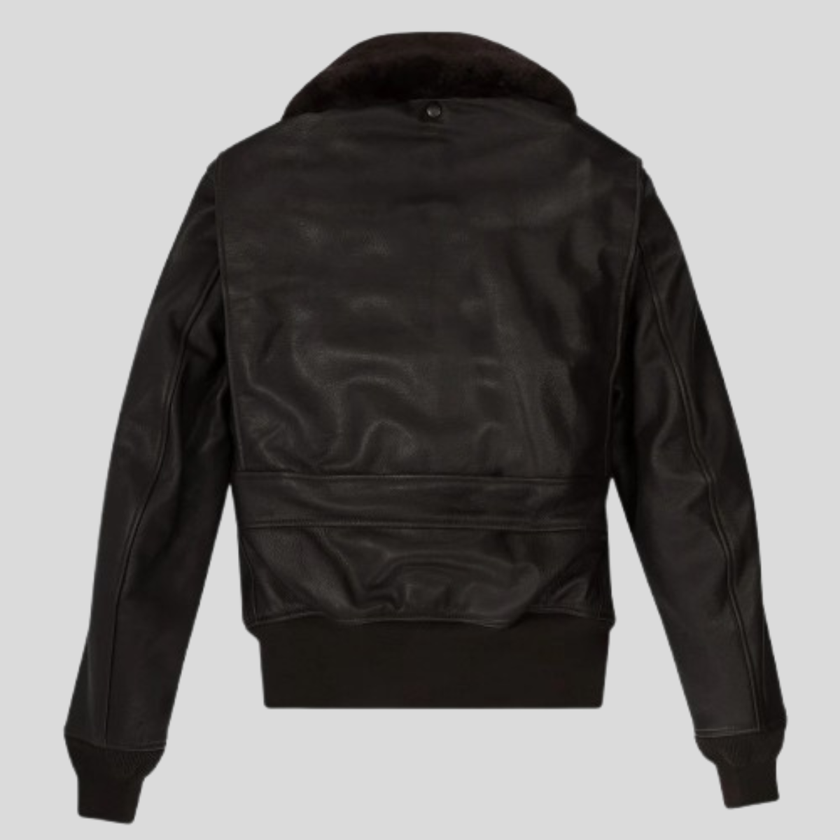 Men's Classic G-1 Sheepskin Leather Flight Bomber Jacket with Fur Collar