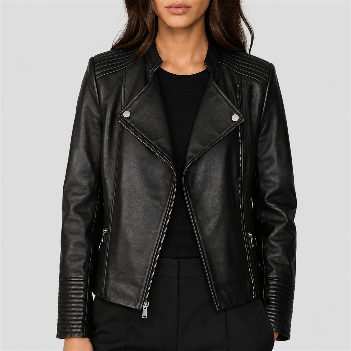 Women’s Contrast Stitch Moto Jacket