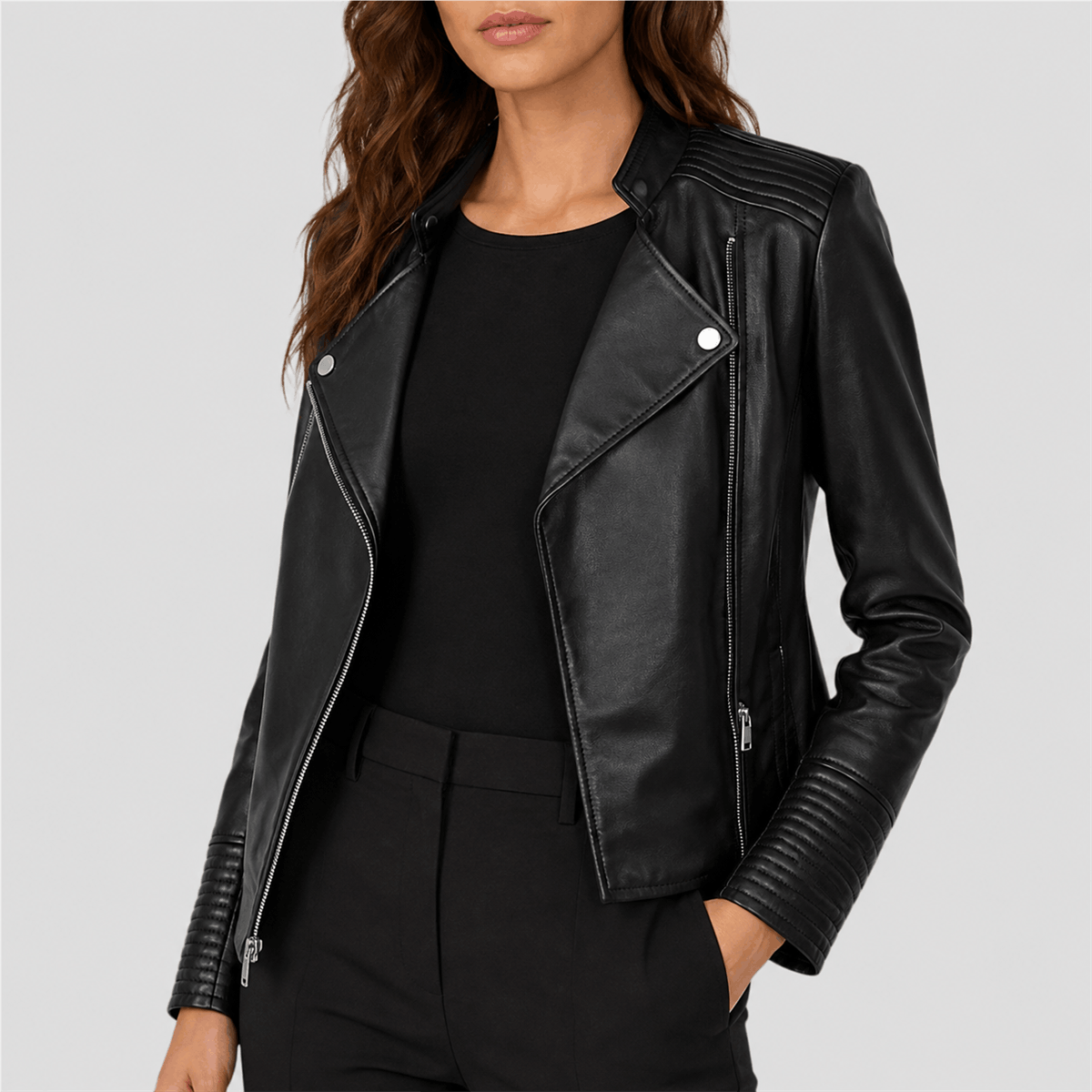 Women’s Contrast Stitch Moto Jacket
