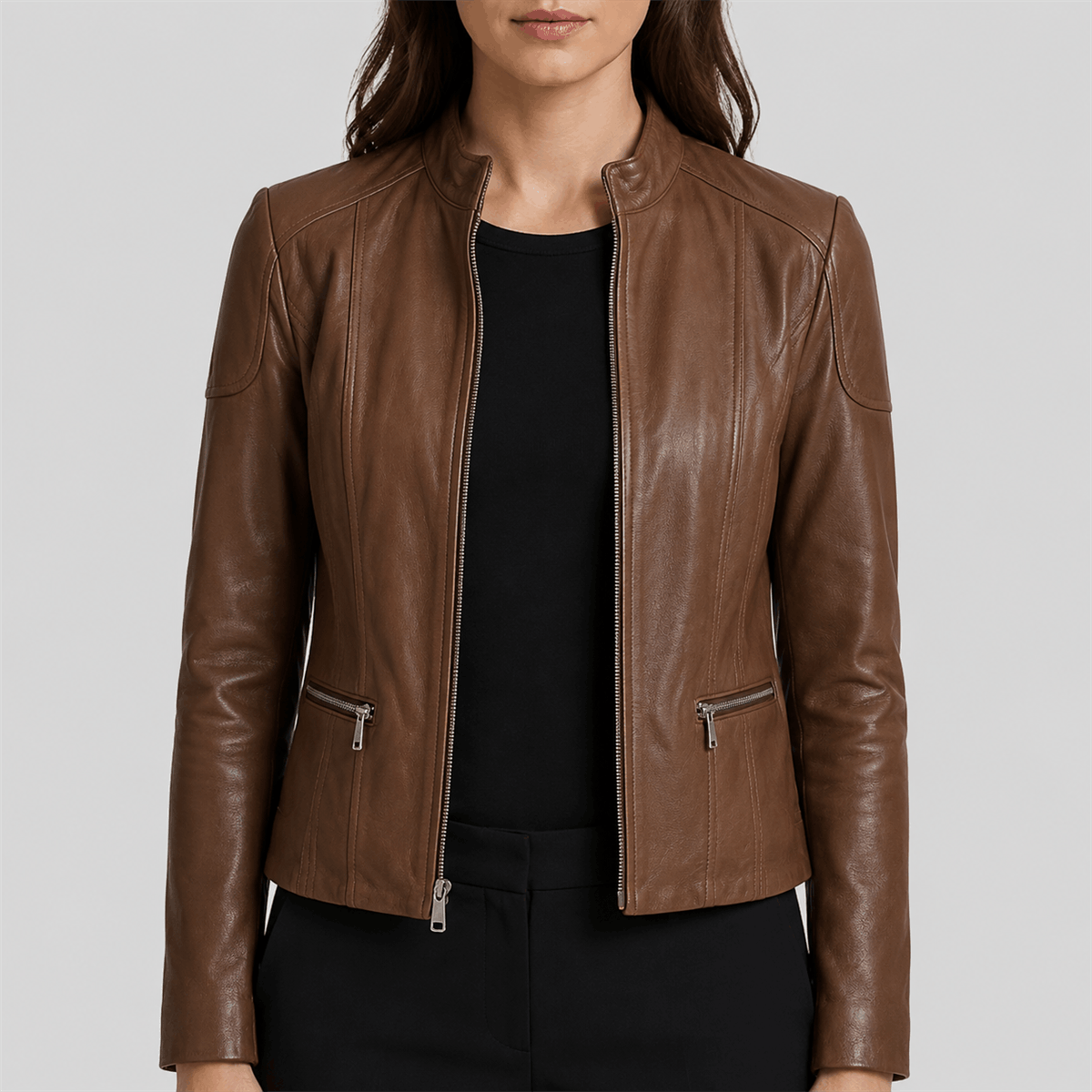 Women’s Four-Pocket Leather Jacket
