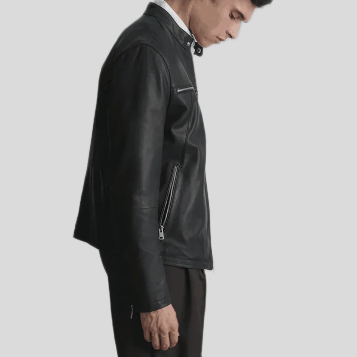 Men's Quinton Lightweight Leather Racer Jacket