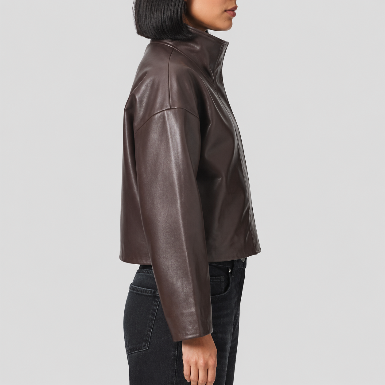 Women’s Ryder Funnel Neck Leather Puffer Jacket
