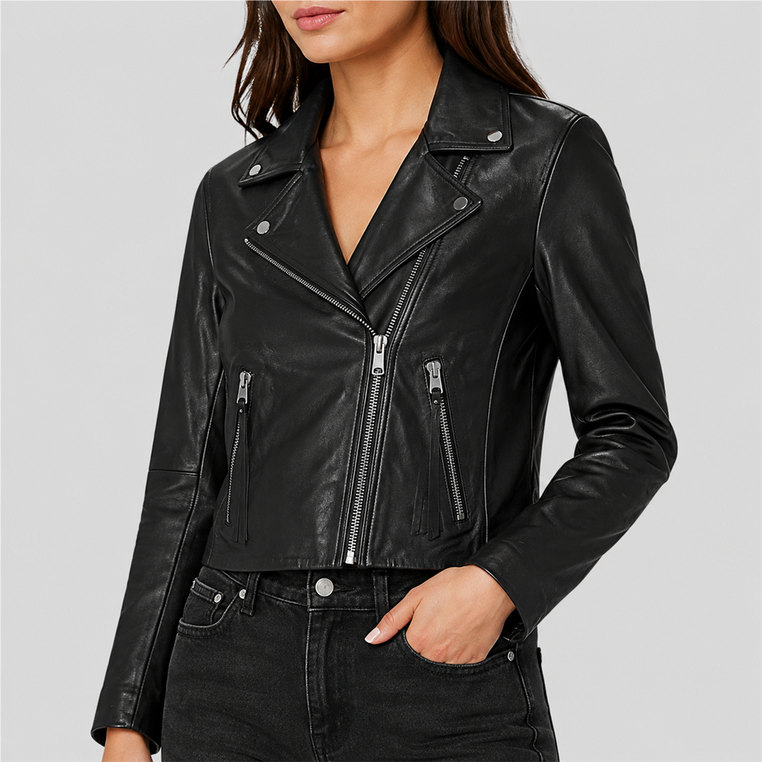 Women’s Slim-Fit Sheep Leather Jacket