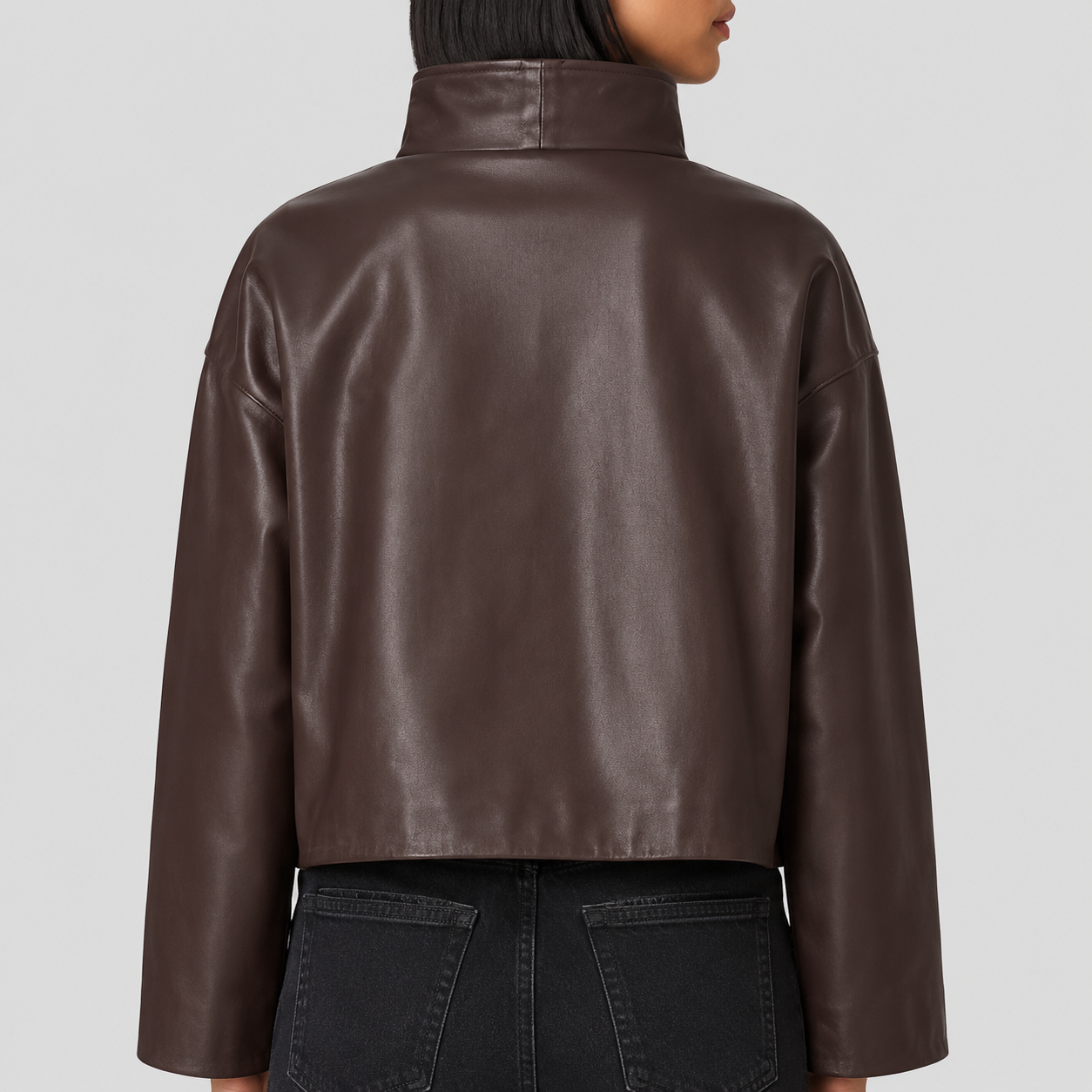 Women’s Ryder Funnel Neck Leather Puffer Jacket