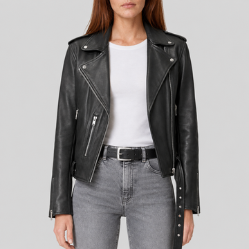 Women’s Balfern Leather Biker Jacket - Black