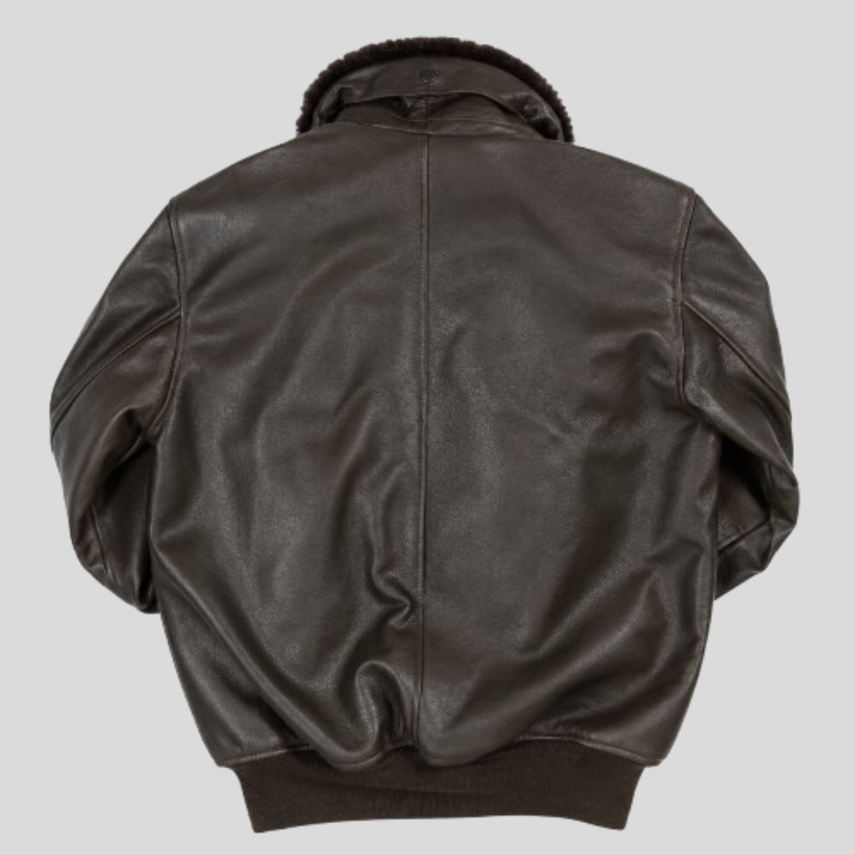 Men's B-15 Cowhide Leather Flight Bomber Jacket with Removable Fur Collar