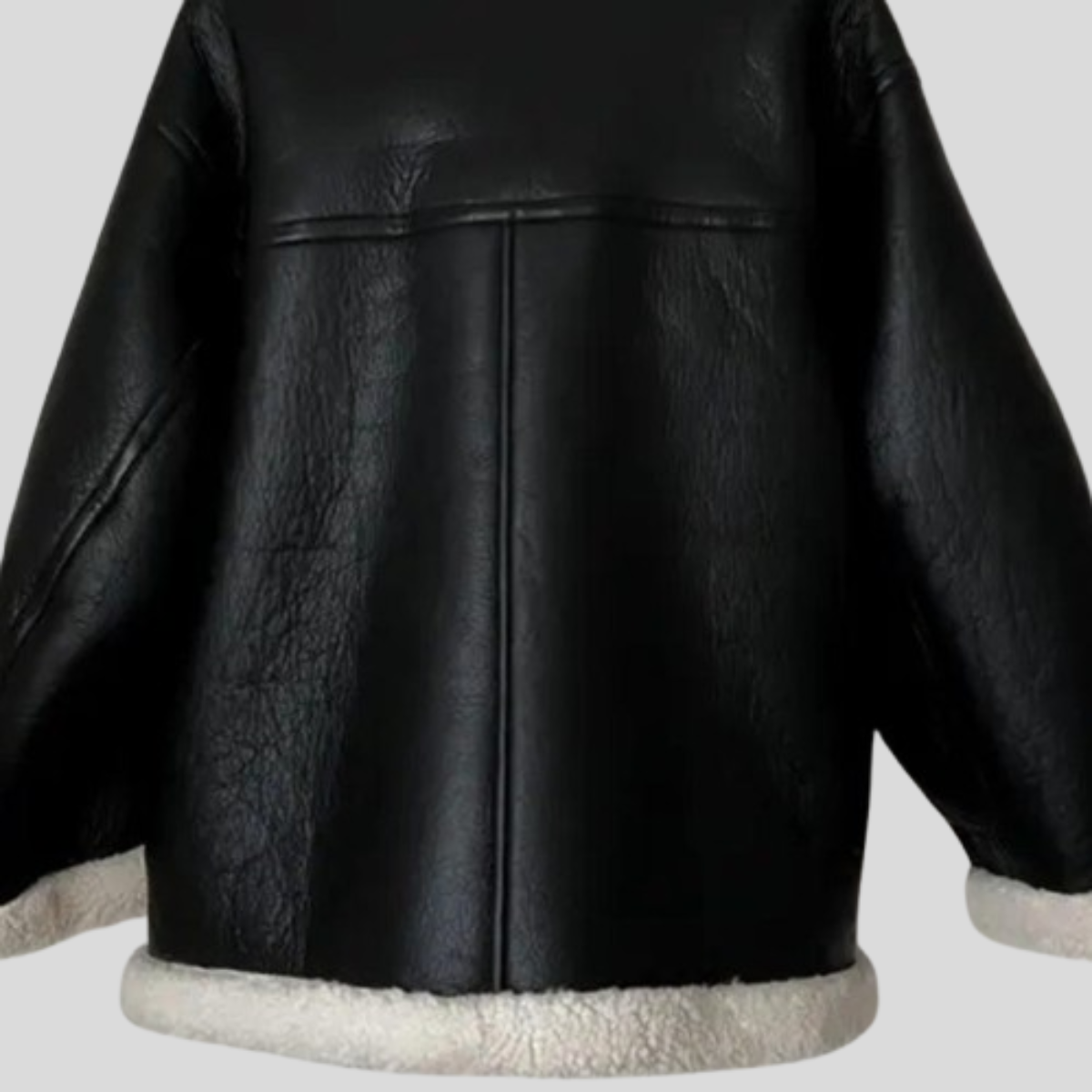 Women's Vintage B-3 Black Faux Shearling Aviator Bomber Jacket