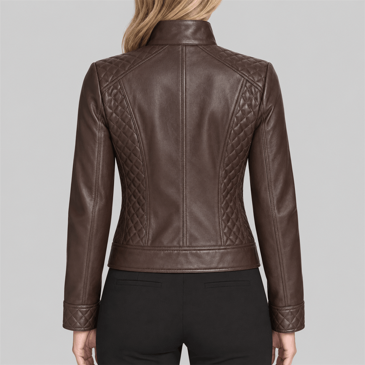 Women Four-Zipper Pocket Leather Jacket