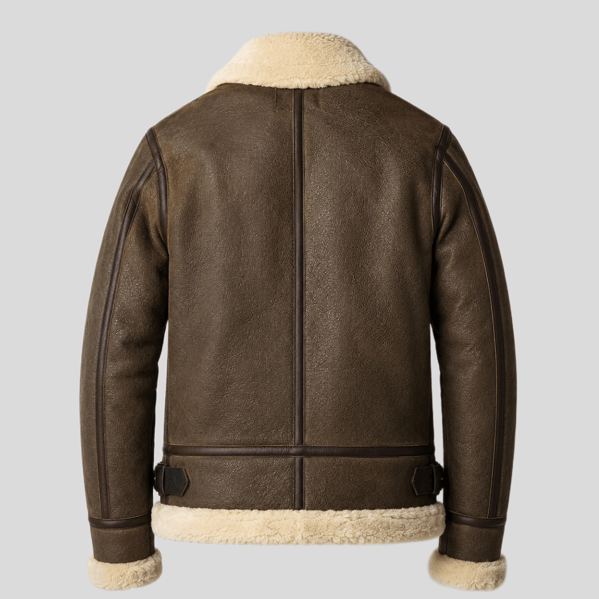 Women's Shearling Leather Bomber Jacket with Removable Fur Hood