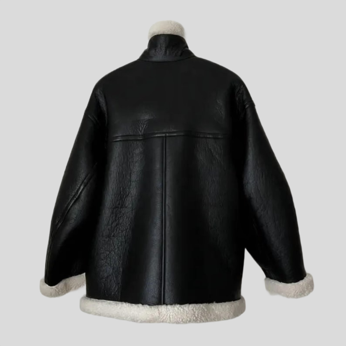 Women's Vintage B-3 Black Faux Shearling Aviator Bomber Jacket
