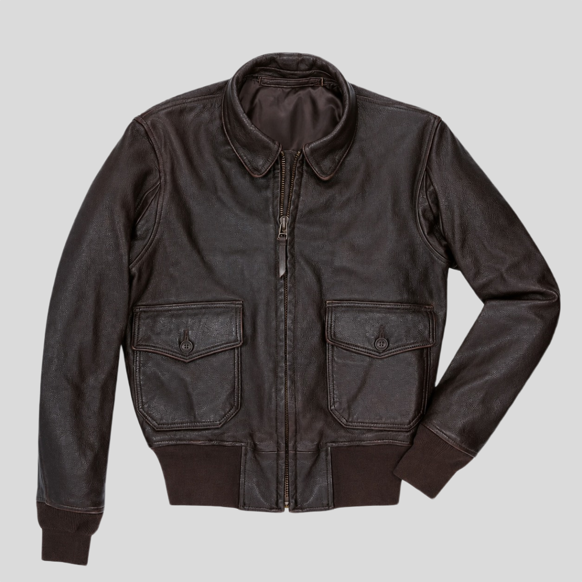 Men's Vintage Aviator Sheepskin Leather Flight Bomber Jacket