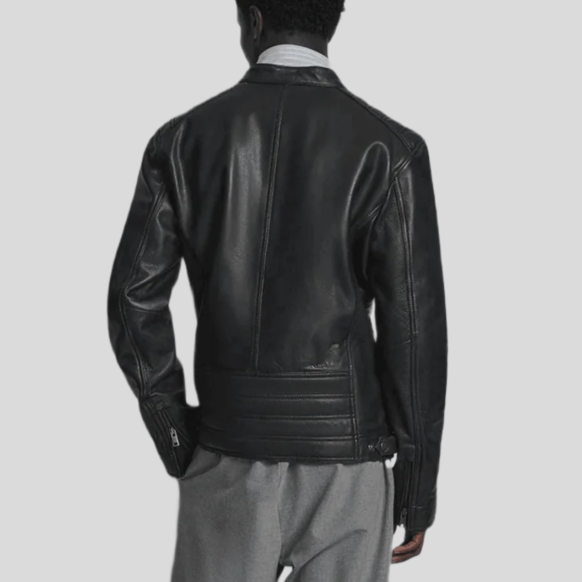 Men's Quilted Leather Racer Jacket