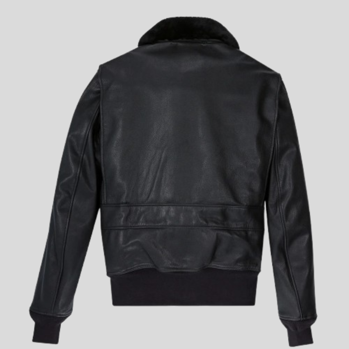Men's Classic G-1  sheepskin Leather Flight Bomber Jacket with Fur Collar