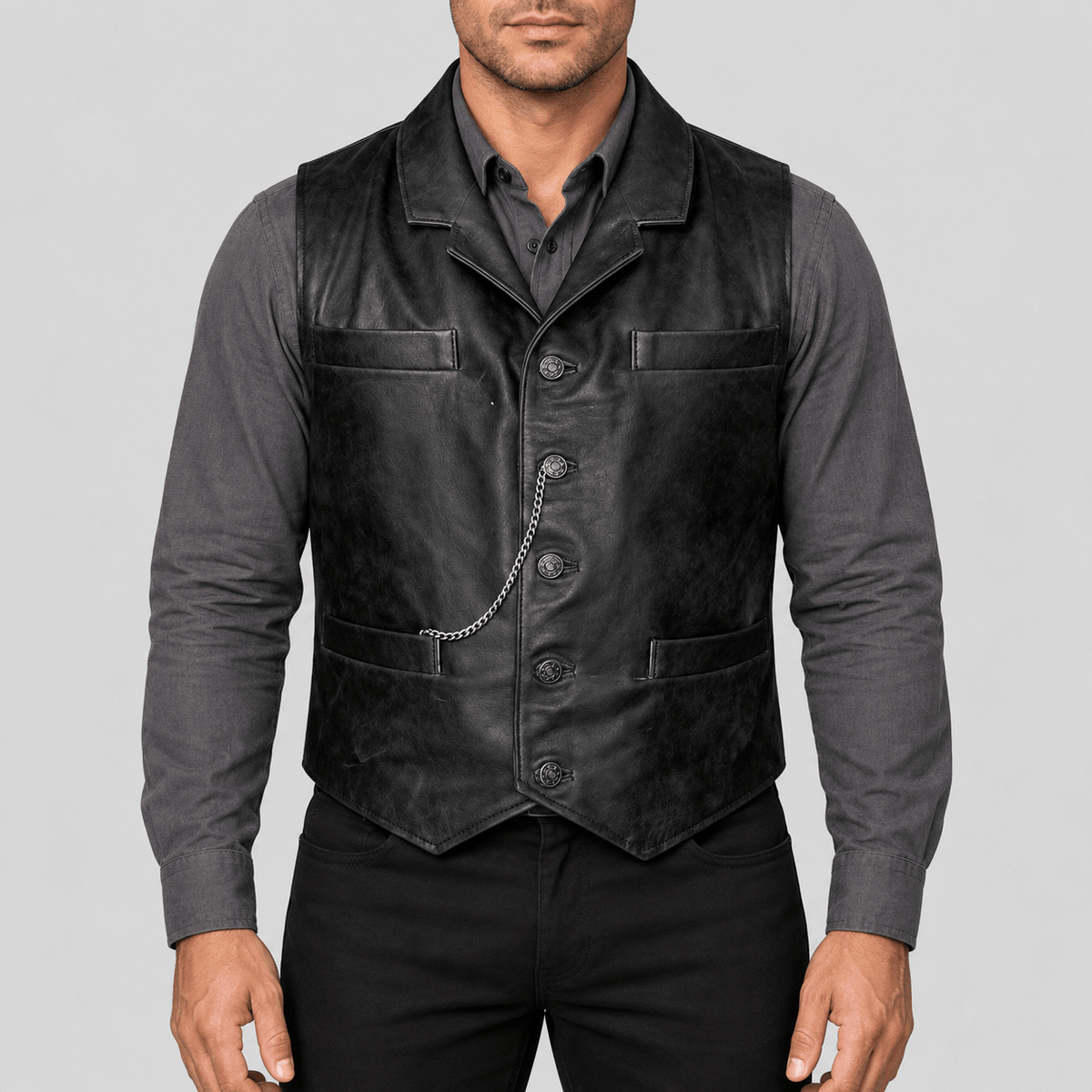Men's Cullen Halloween Black Western Vest
