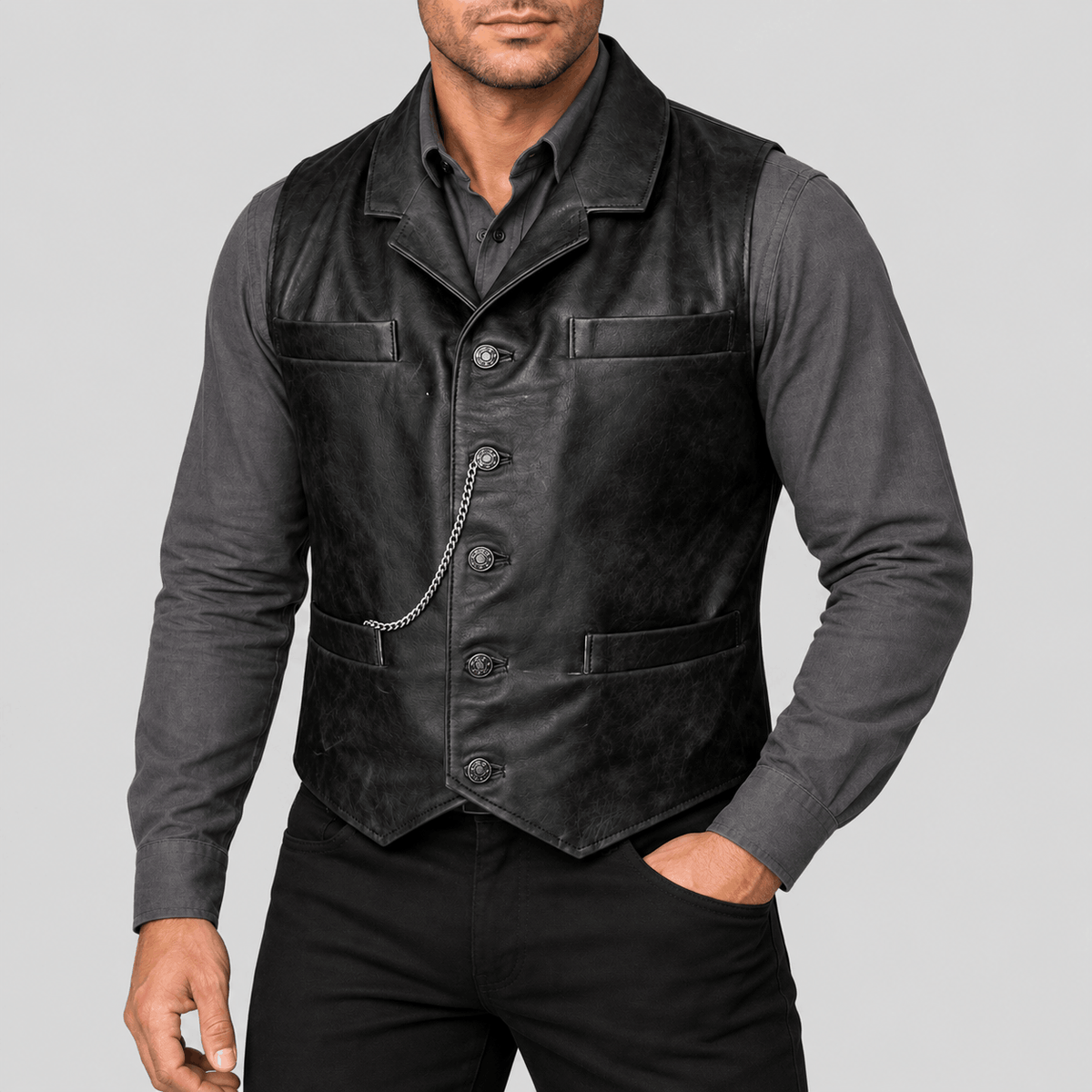 Men's Cullen Halloween Black Western Vest