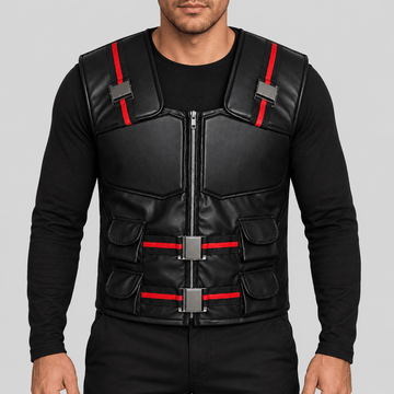 Men's Wesley Snipes Blade Halloween Black Tactical Leather Vest