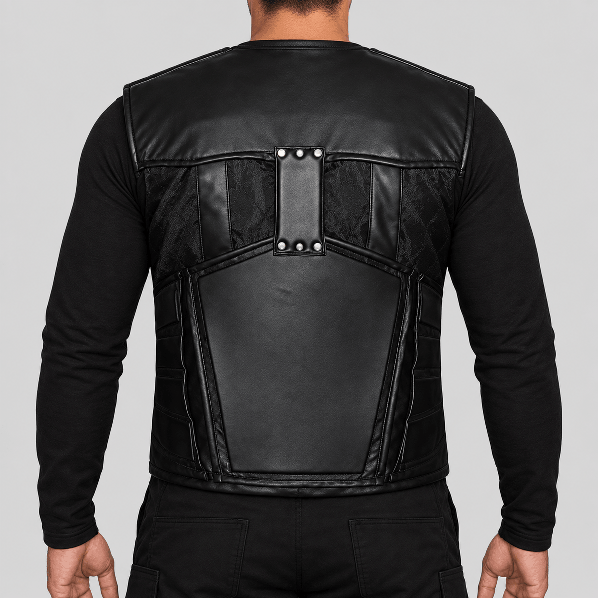Men's Wesley Snipes Blade Halloween Black Tactical Leather Vest