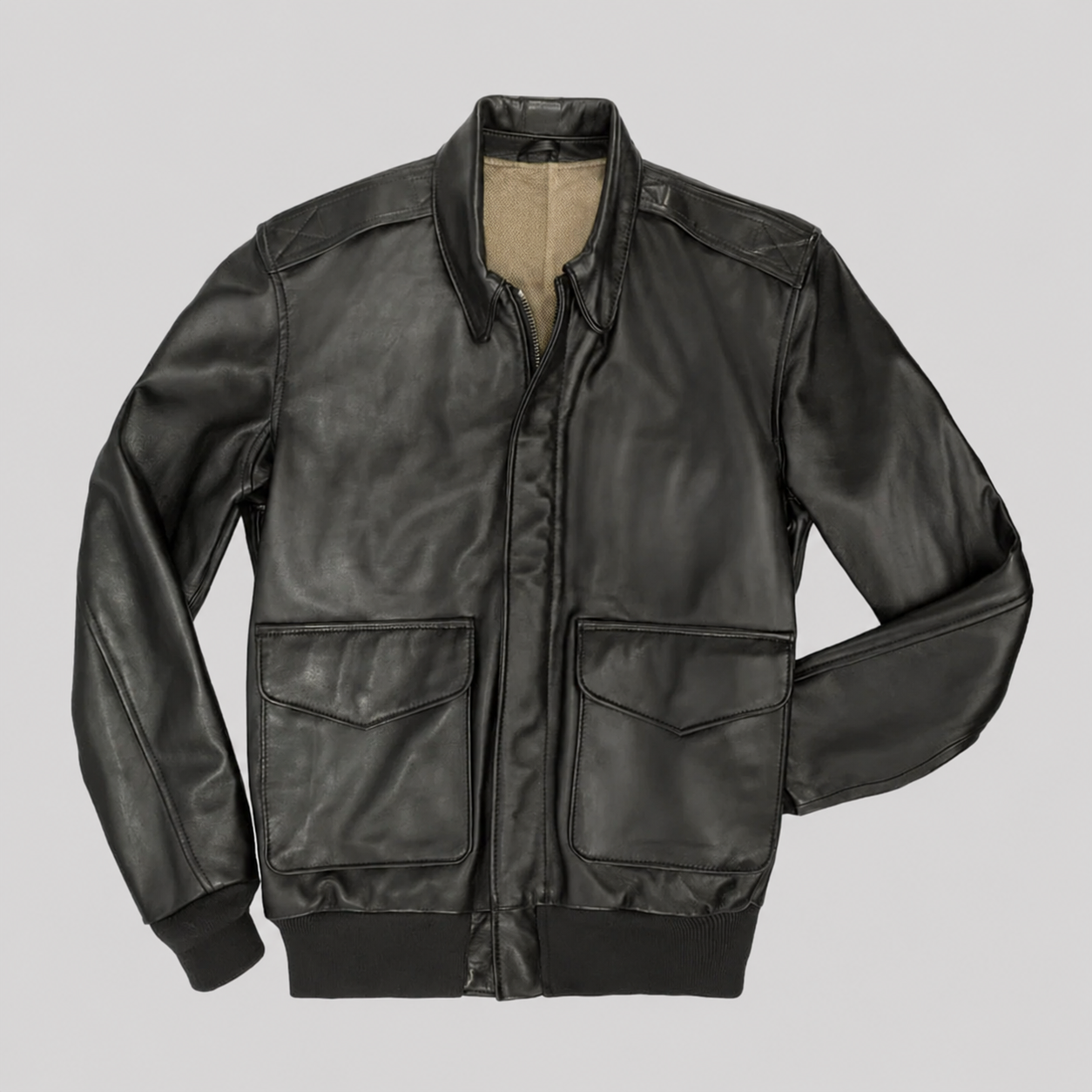 Men's Lightweight Sheepskin Leather Flight Jacket