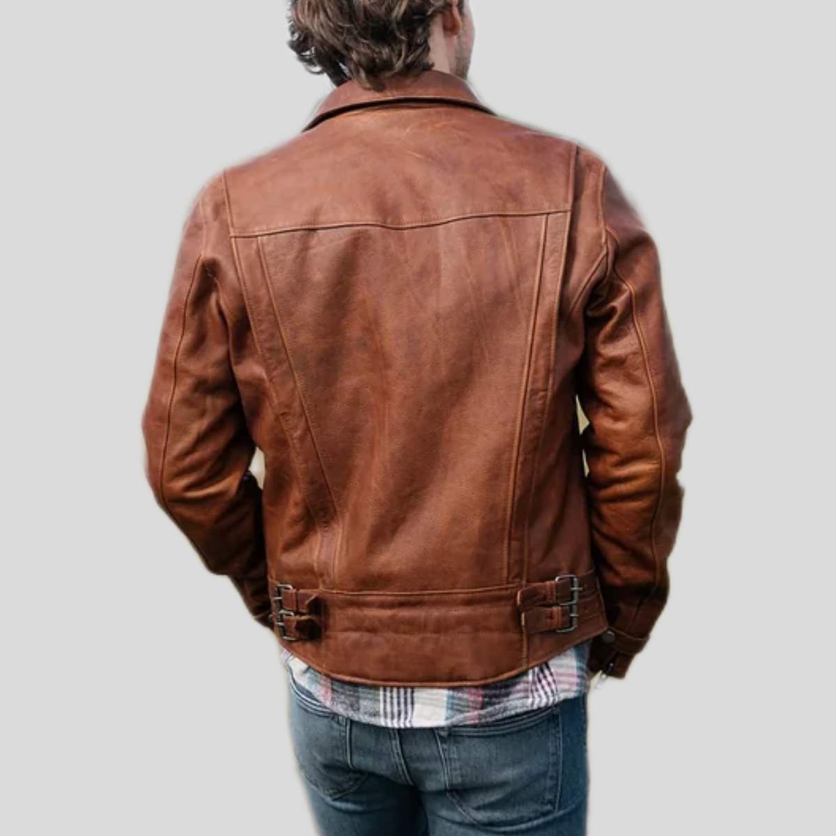 Men's Vintage Waxed Leather Riding Jacket
