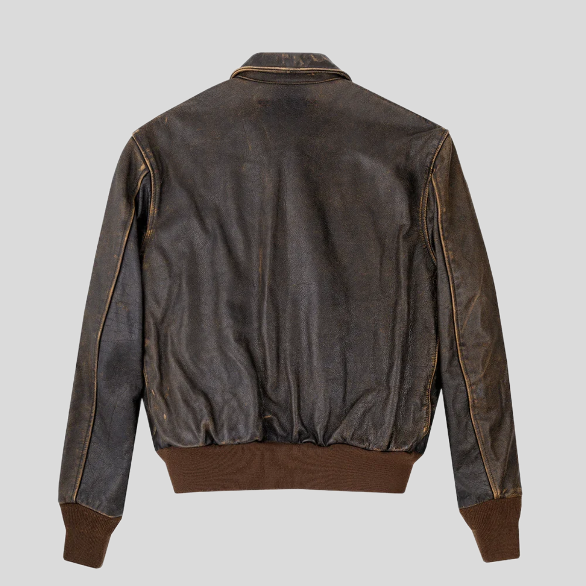 Men's Distressed Cowhide Leather Flight Jacket