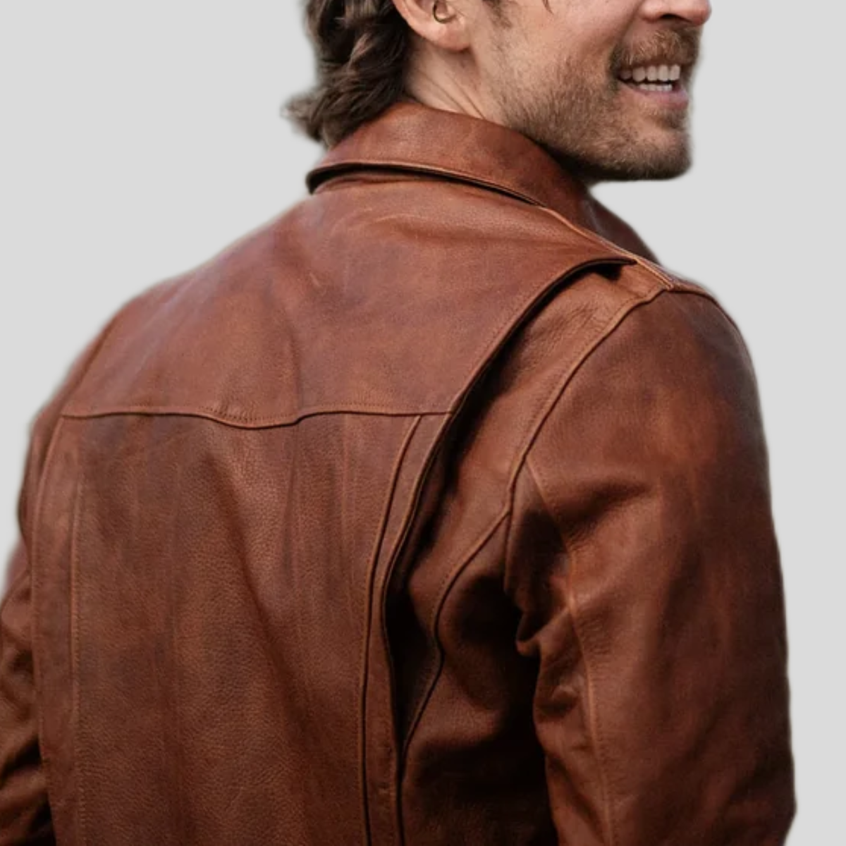 Men's Vintage Waxed Leather Riding Jacket
