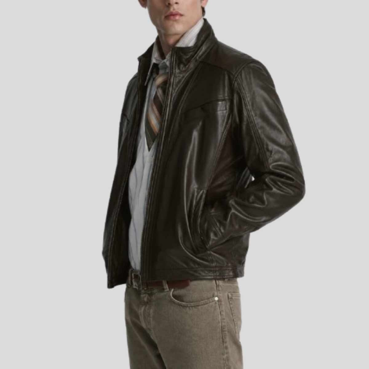 Men's Sean Vintage Leather Racer Jacket