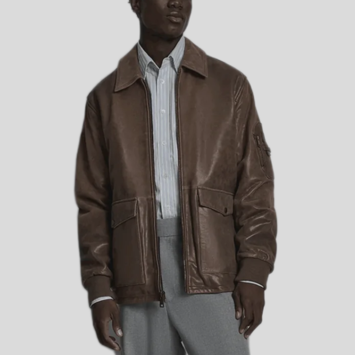 Men's Damian Vintage Leather Bomber Jacket