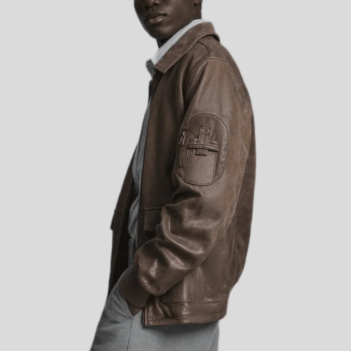 Men's Damian Vintage Leather Bomber Jacket